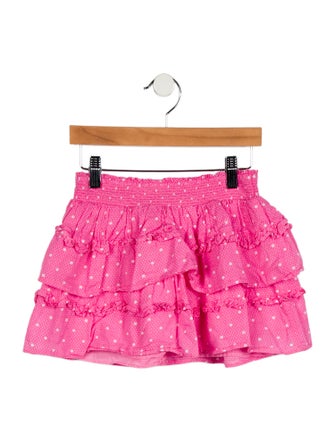 LoveShackFancy Girls' Polka Dot Printed Mini Skirt