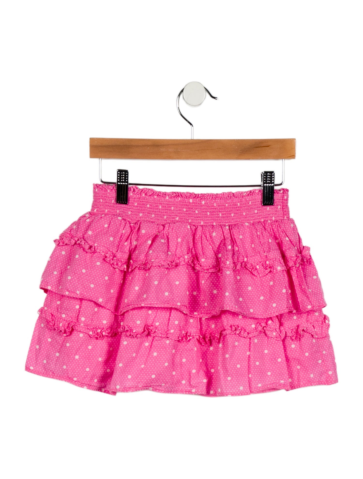 LoveShackFancy Girls' Polka Dot Printed Mini Skirt