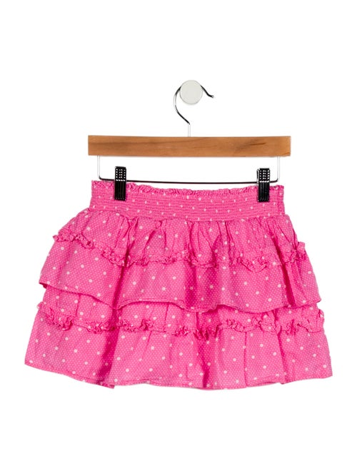 LoveShackFancy Girls' Polka Dot Printed Mini Skirt