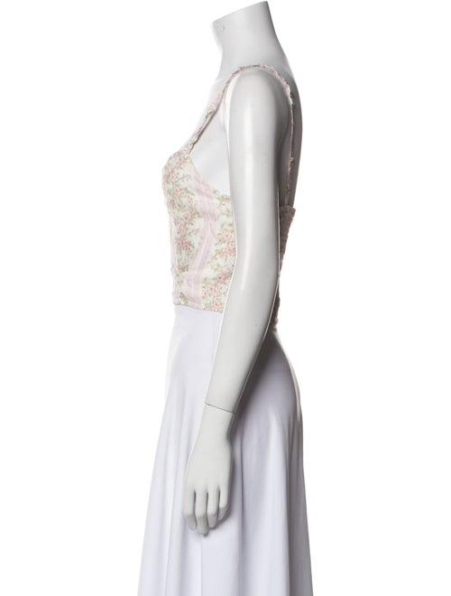 LoveShackFancy Paisley Print Square Neckline Crop Top