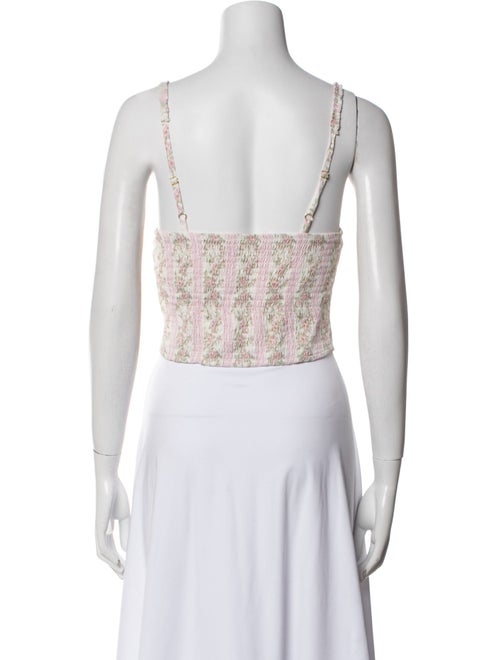 LoveShackFancy Paisley Print Square Neckline Crop Top