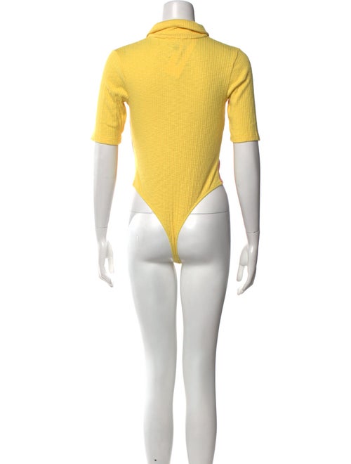 LoveShackFancy Mock Neck Short Sleeve Bodysuit