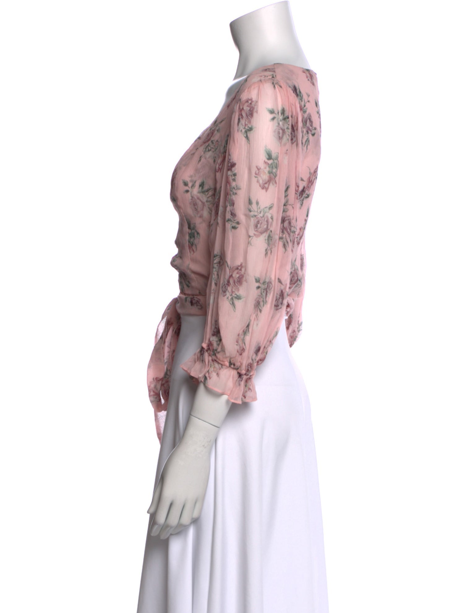 LoveShackFancy Silk Floral Print Crop Top