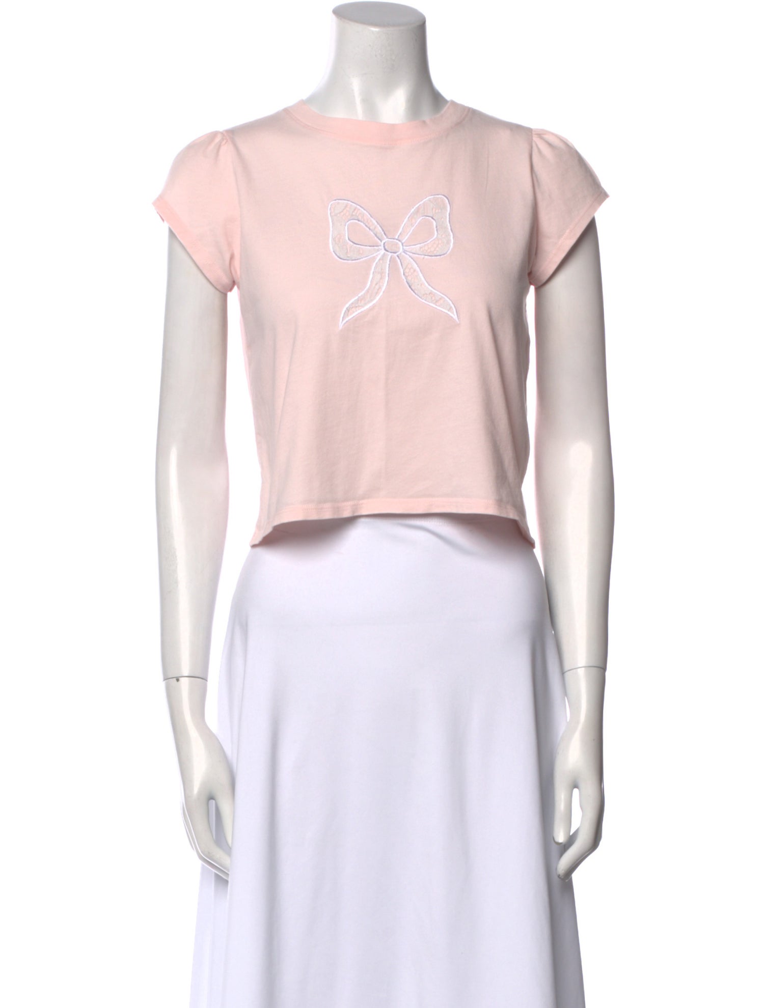 LoveShackFancy Graphic Print Scoop Neck Crop Top