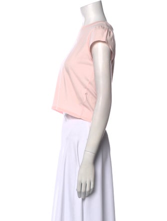 LoveShackFancy Graphic Print Scoop Neck Crop Top