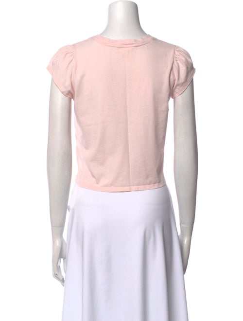 LoveShackFancy Graphic Print Scoop Neck Crop Top