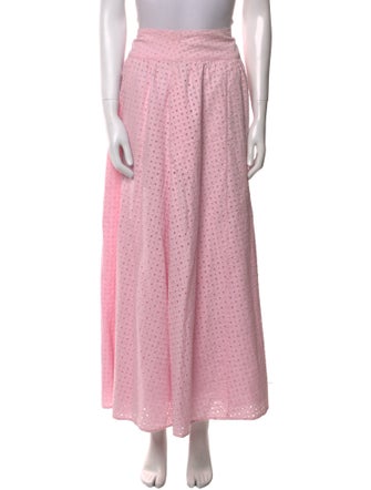 LoveShackFancy Eyelet Trim Midi Length Skirt