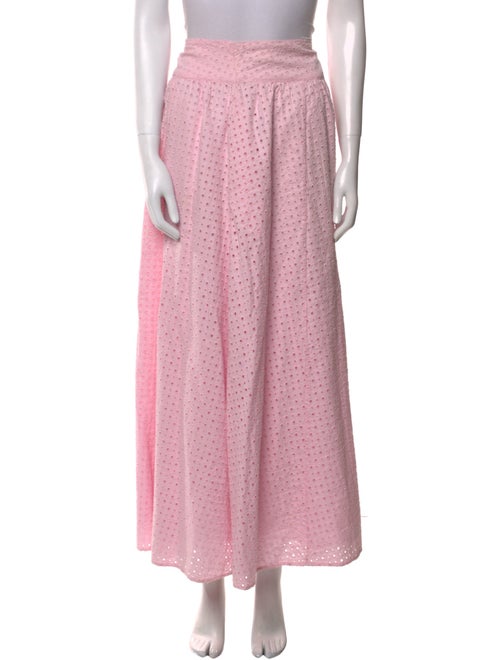 LoveShackFancy Eyelet Trim Midi Length Skirt