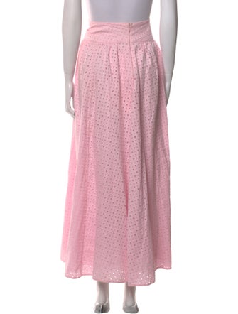 LoveShackFancy Eyelet Trim Midi Length Skirt