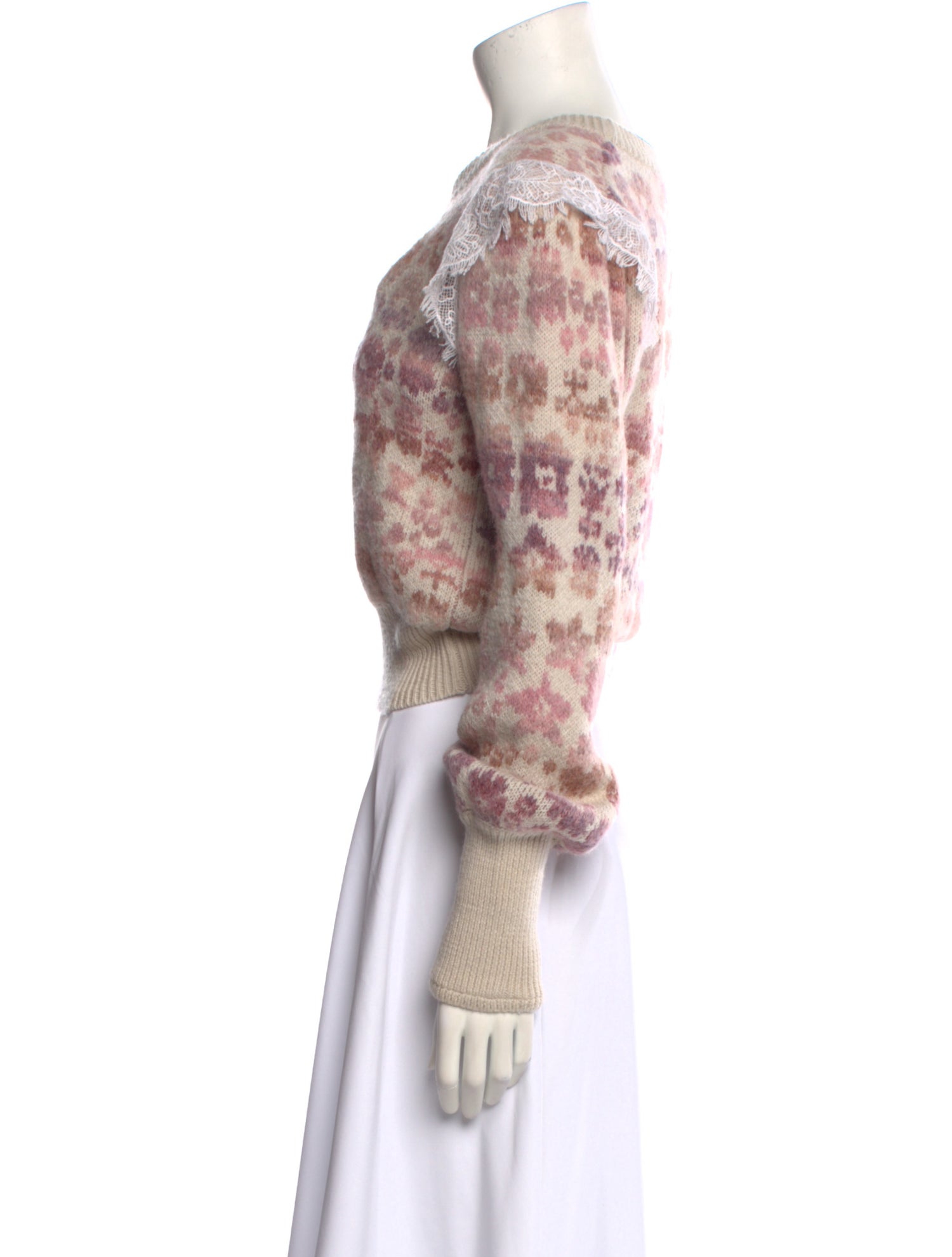 LoveShackFancy Printed Scoop Neck Sweater