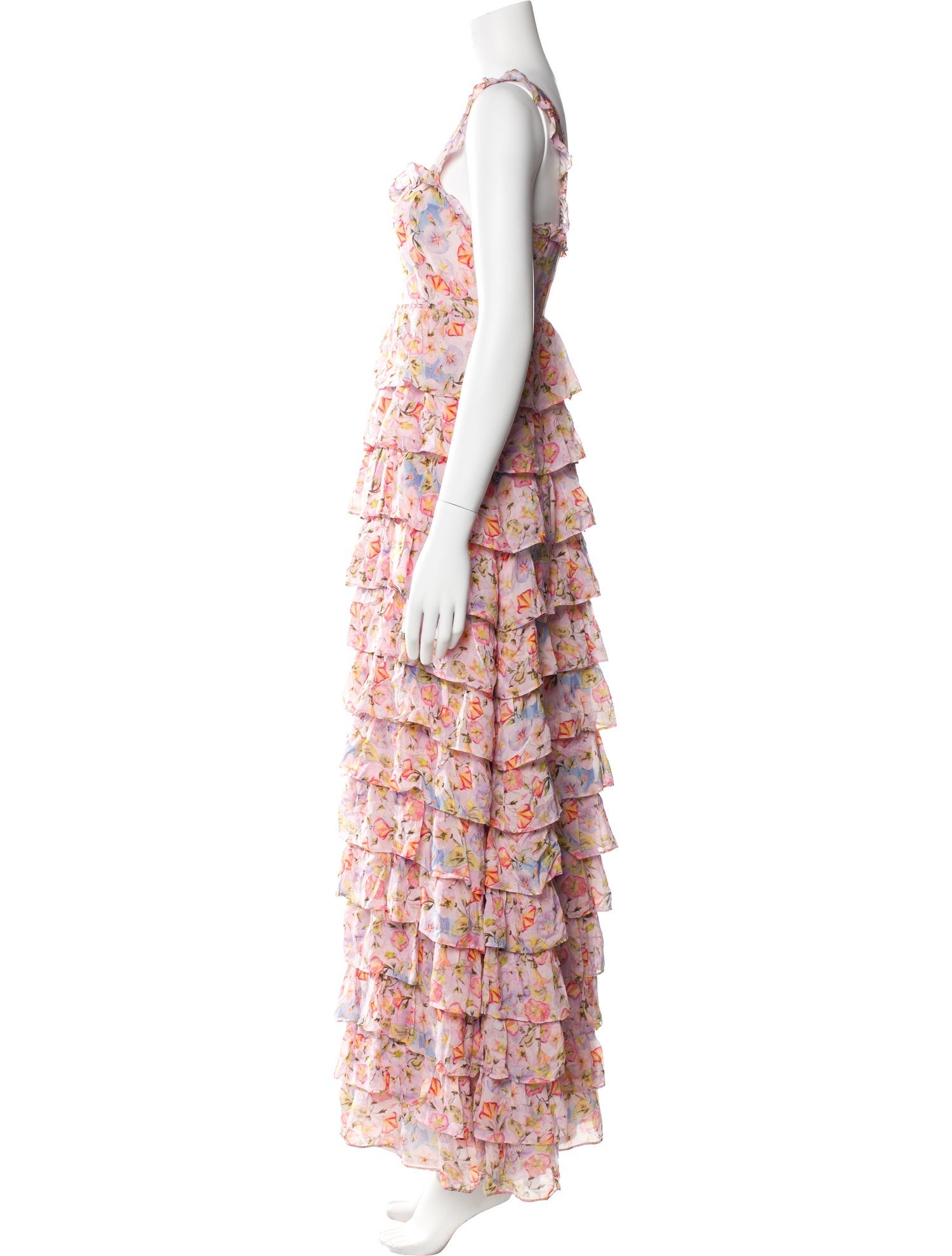 LoveShackFancy Floral Print Long Dress