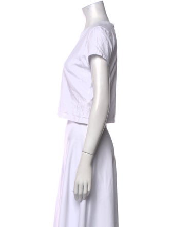 LoveShackFancy Graphic Print Crew Neck Crop Top