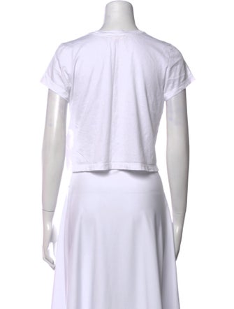 LoveShackFancy Graphic Print Crew Neck Crop Top