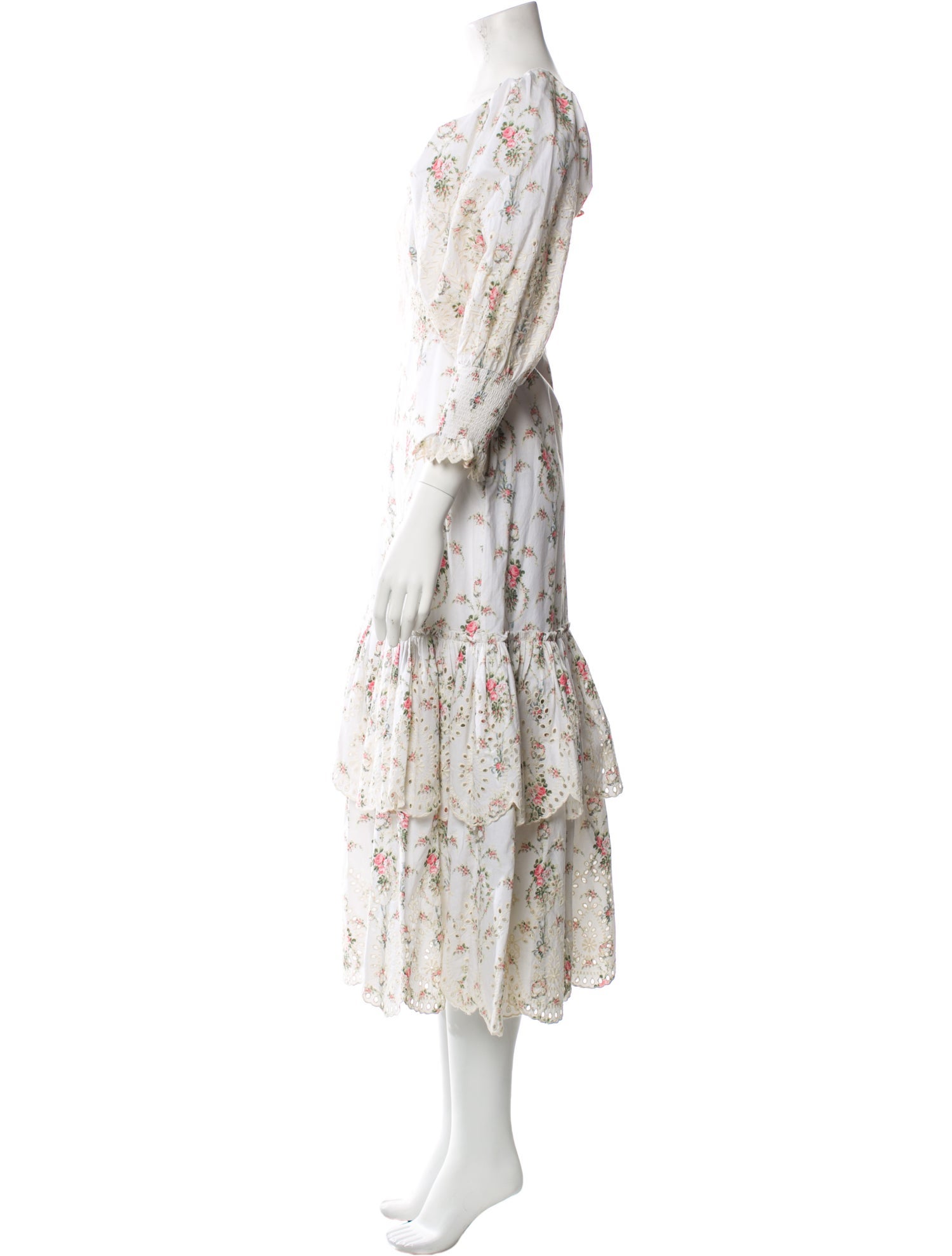 LoveShackFancy Floral Print Long Dress