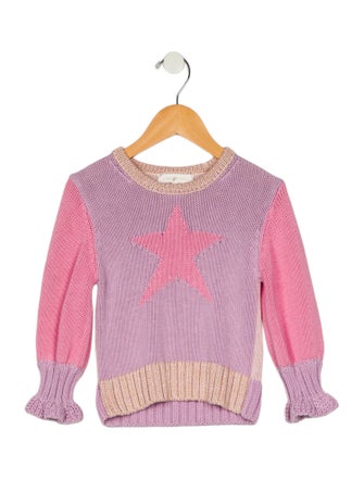 LoveShackFancy Girls' Knit Crewneck Sweater