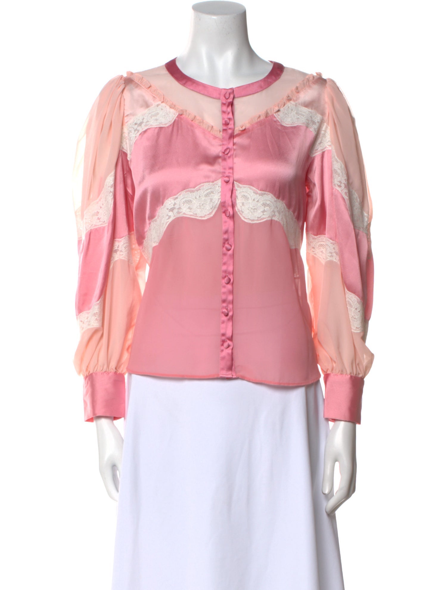 LoveShackFancy Crew Neck Long Sleeve Blouse w/ Tags