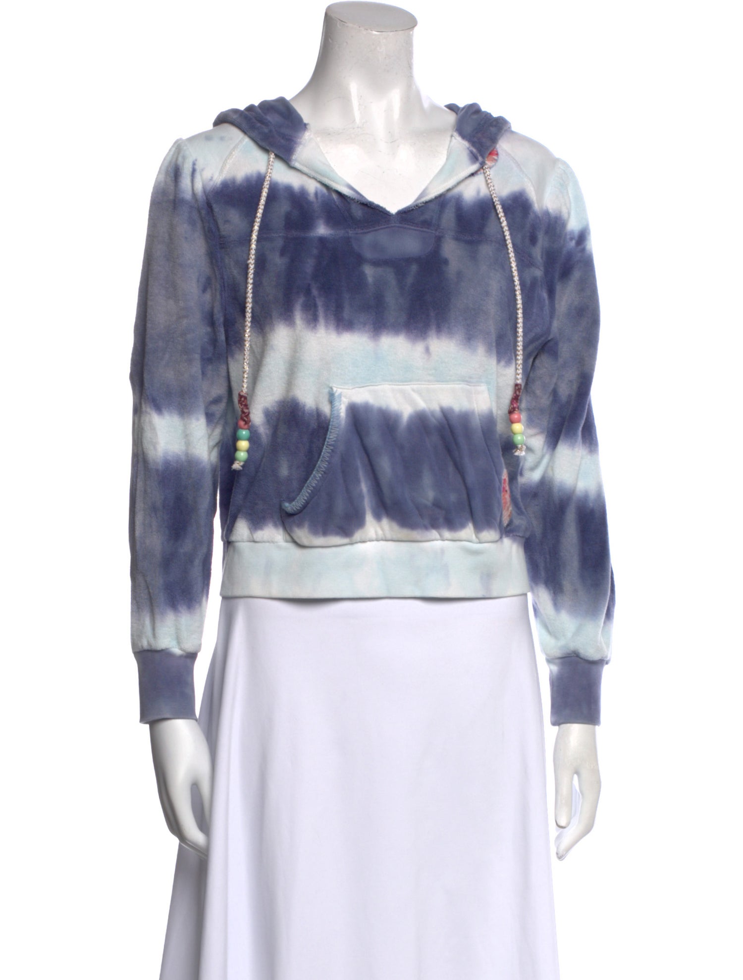 LoveShackFancy Tie-Dye Print V-Neck Blouse