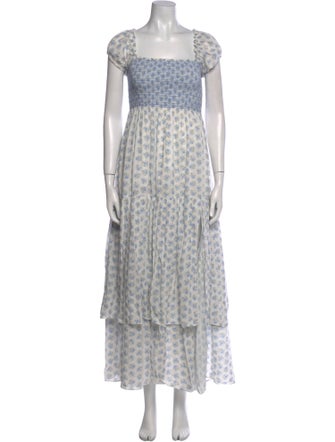 LoveShackFancy Floral Print Long Dress