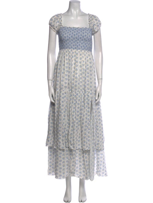 LoveShackFancy Floral Print Long Dress