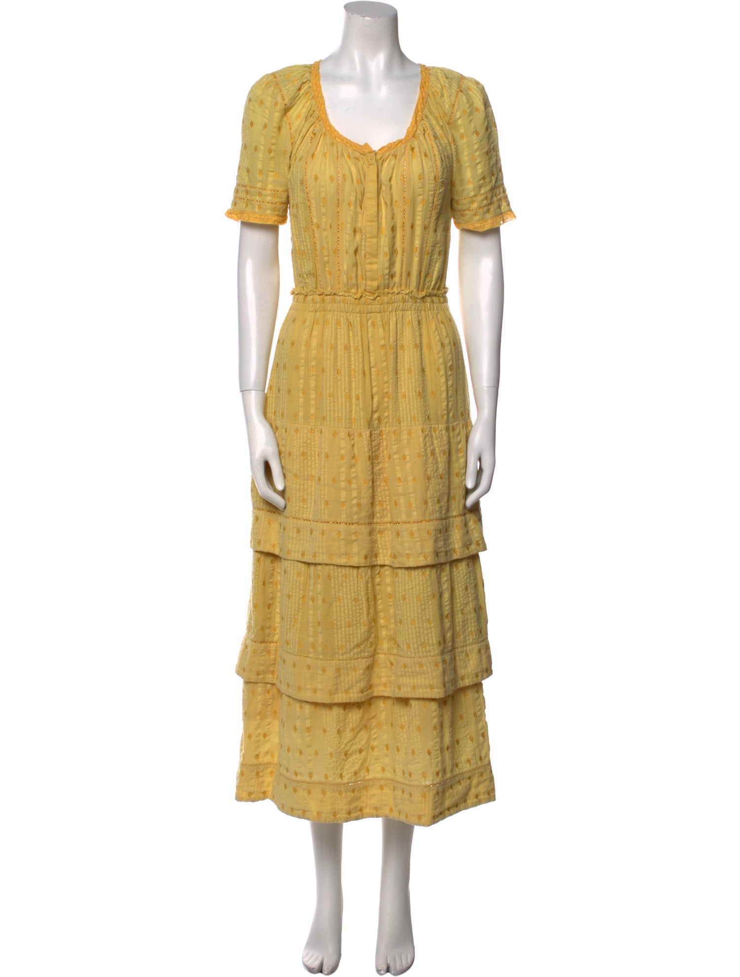 LoveShackFancy Scoop Neck Long Dress