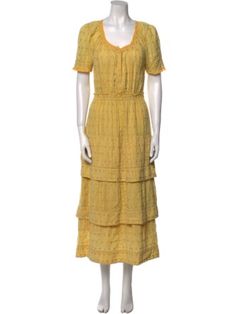 LoveShackFancy Scoop Neck Long Dress