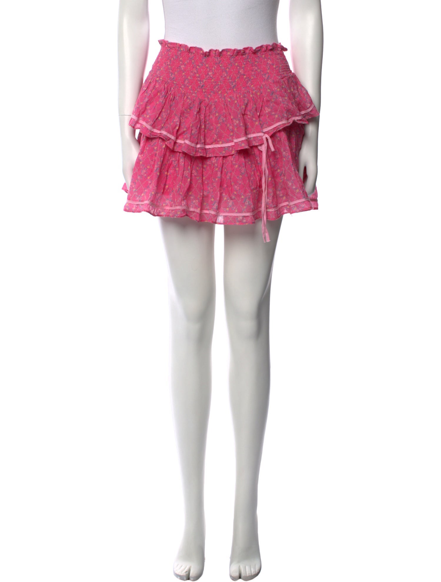 LoveShackFancy Floral Print Mini Skirt