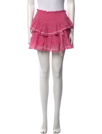 LoveShackFancy Floral Print Mini Skirt