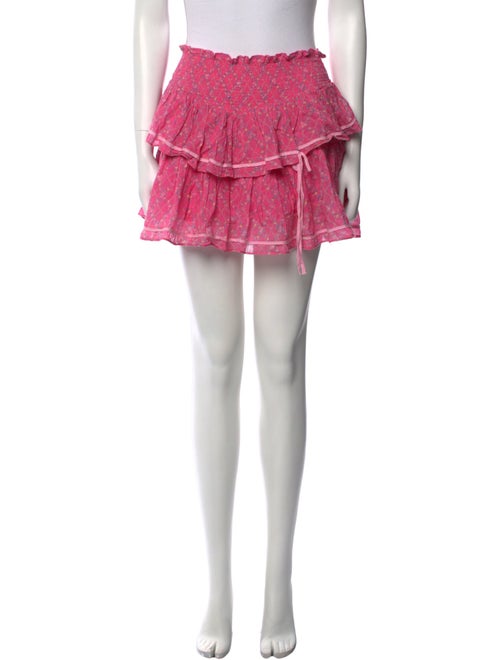 LoveShackFancy Floral Print Mini Skirt