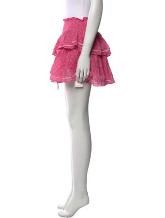 LoveShackFancy Floral Print Mini Skirt