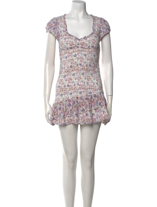 LoveShackFancy Floral Print Mini Dress