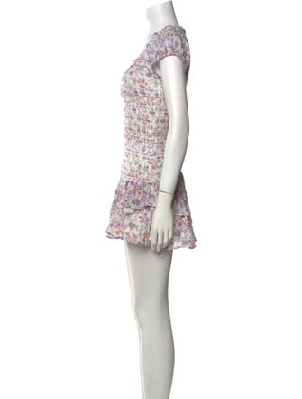 LoveShackFancy Floral Print Mini Dress