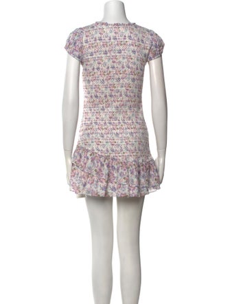 LoveShackFancy Floral Print Mini Dress