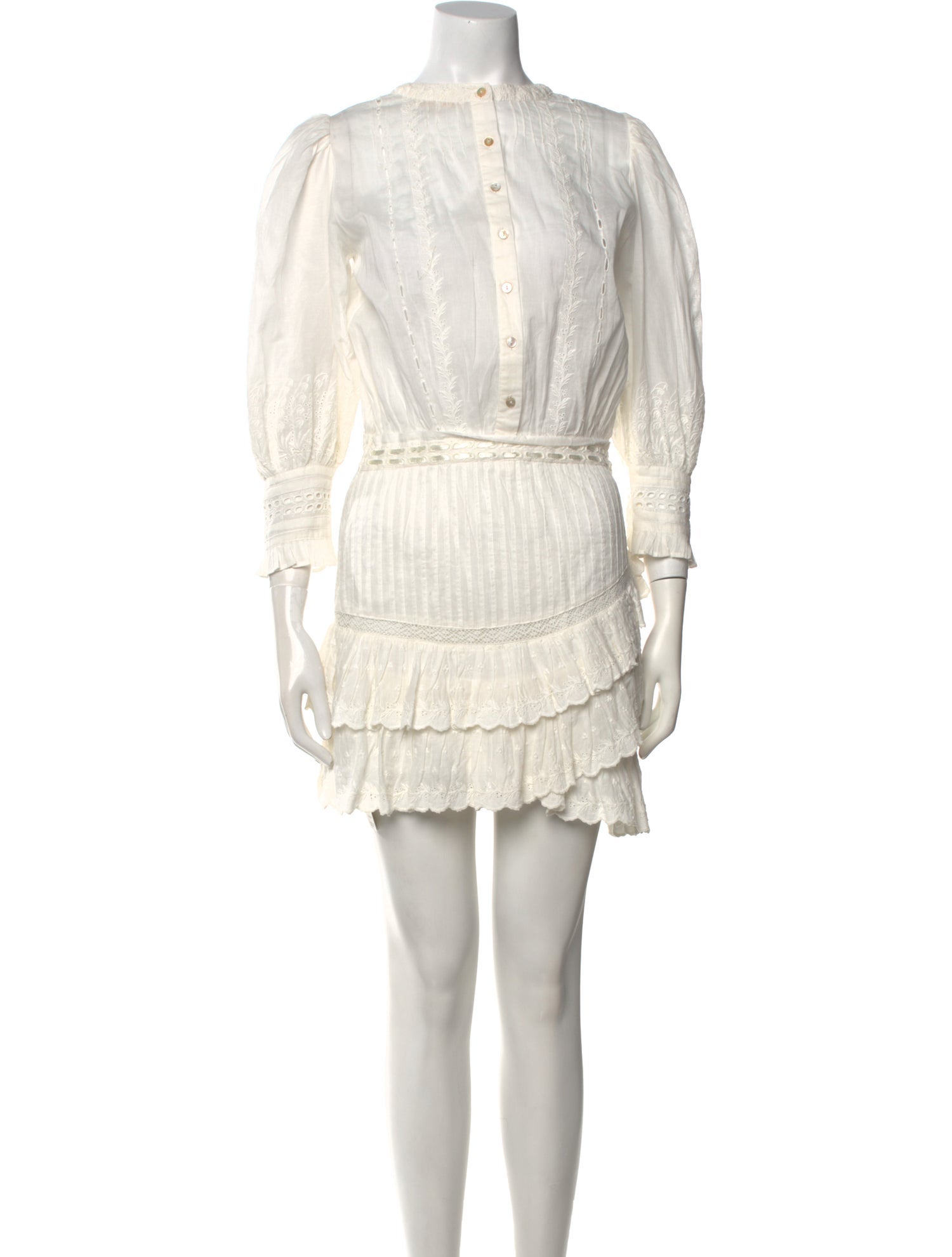 LoveShackFancy Mock Neck Mini Dress