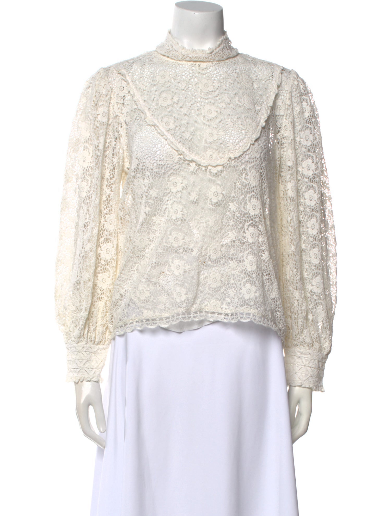 LoveShackFancy Mock Neck Long Sleeve Sweatshirt