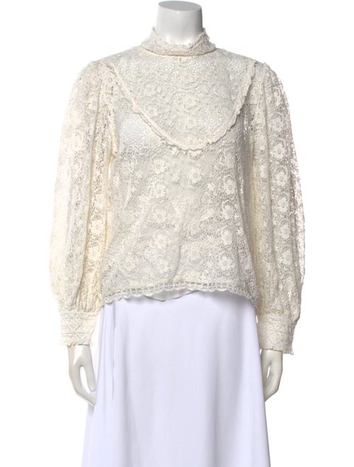 LoveShackFancy Mock Neck Long Sleeve Sweatshirt