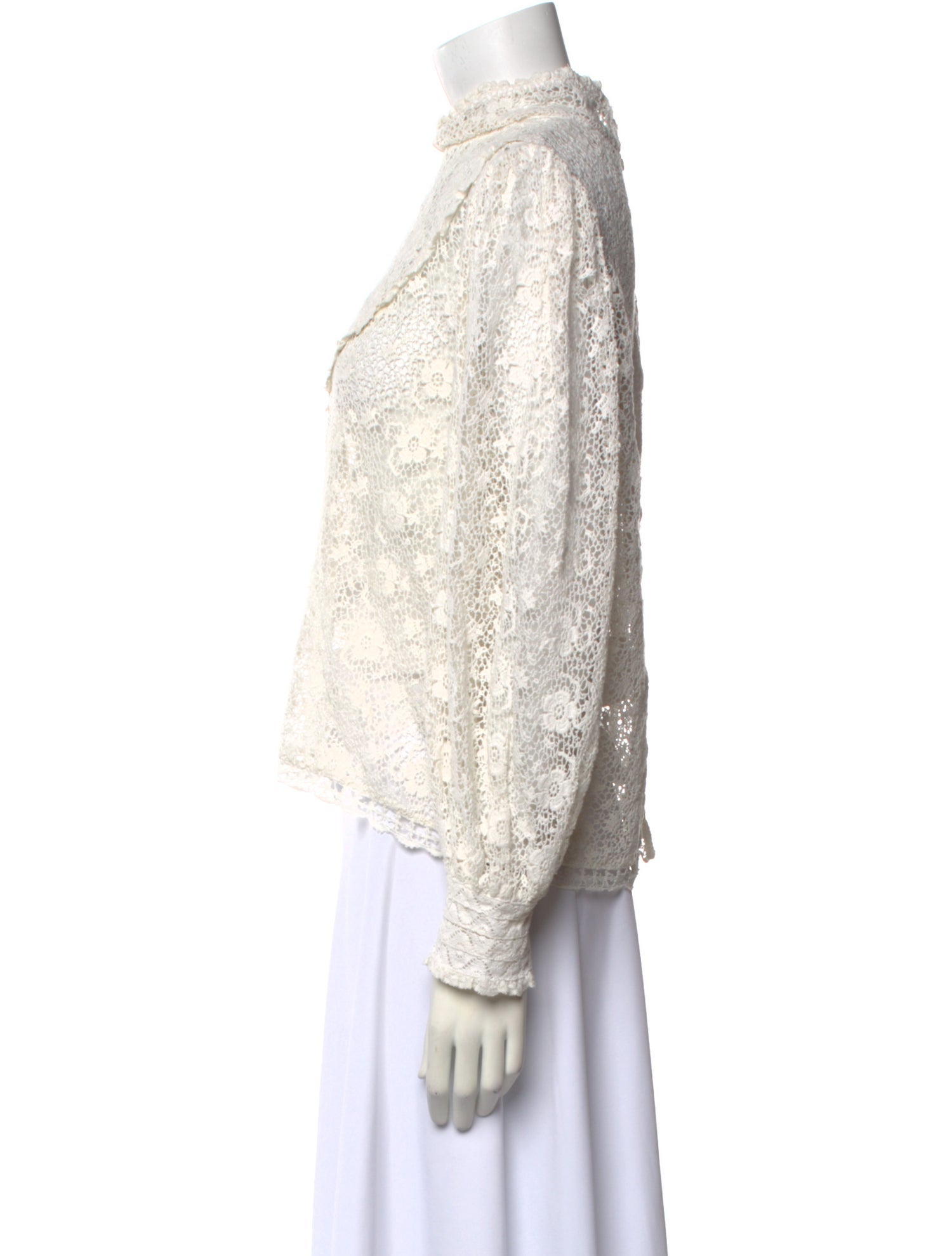 LoveShackFancy Mock Neck Long Sleeve Sweatshirt