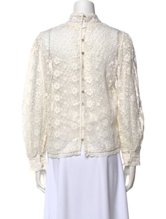 LoveShackFancy Mock Neck Long Sleeve Sweatshirt