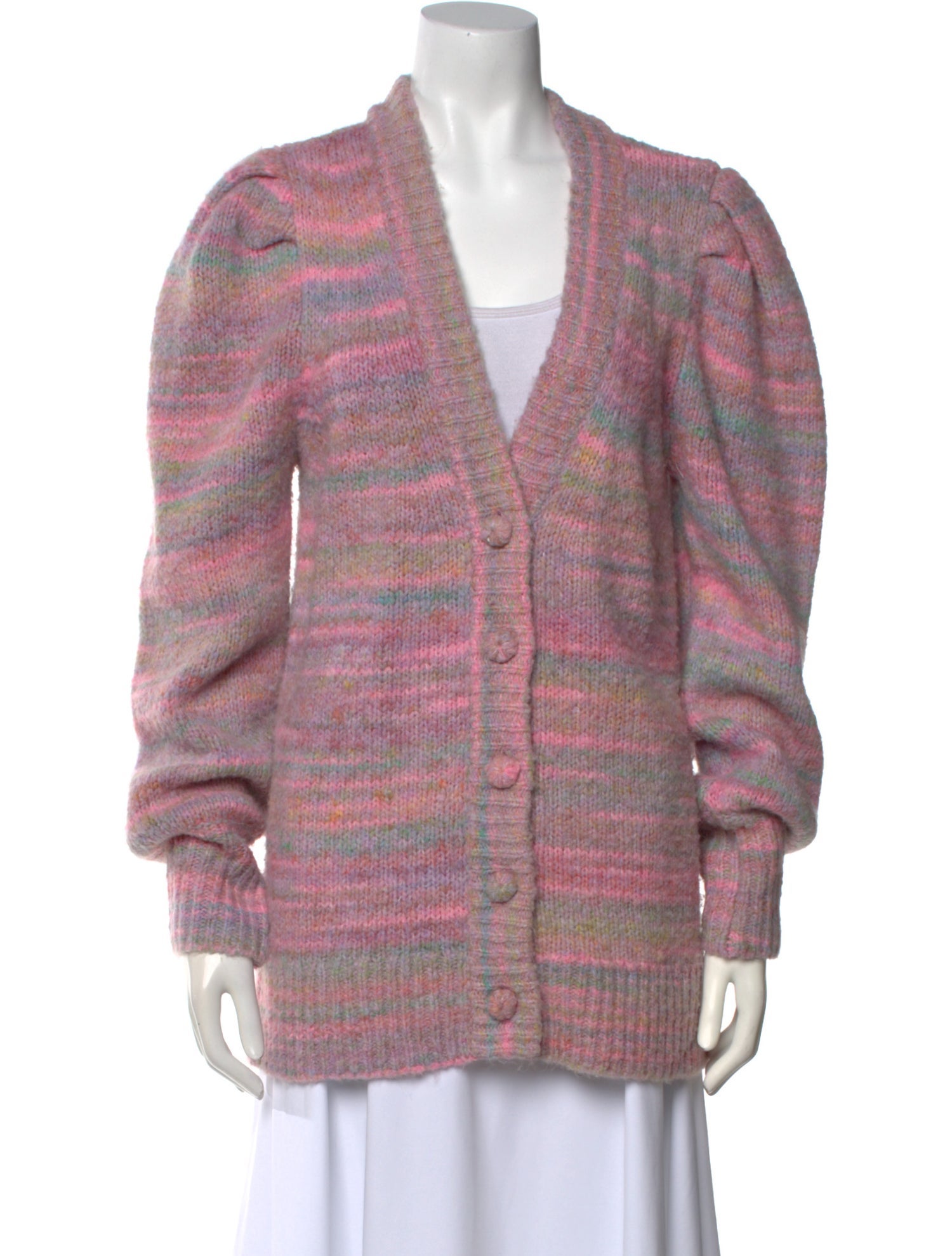 LoveShackFancy Striped V-Neck Sweater