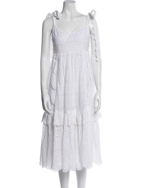 LoveShackFancy V-Neck Midi Length Dress