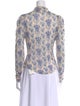 LoveShackFancy Floral Print Mock Neck Top