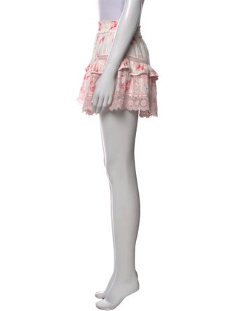 LoveShackFancy Floral Print Mini Skirt