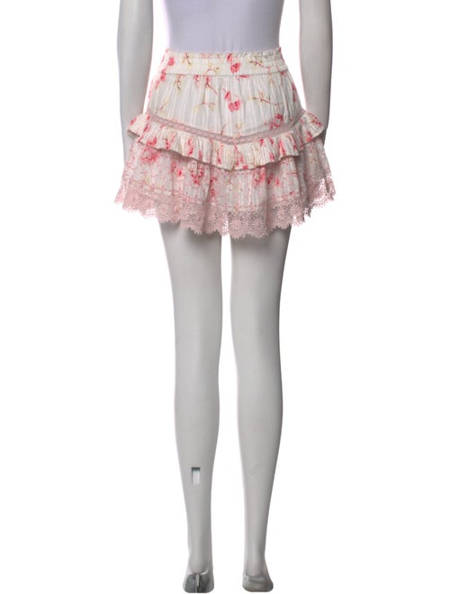 LoveShackFancy Floral Print Mini Skirt