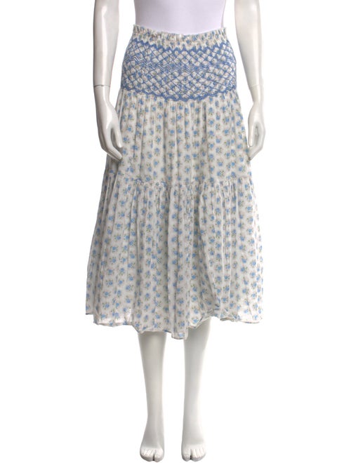 LoveShackFancy Printed Midi Length Skirt