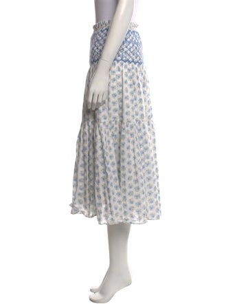 LoveShackFancy Printed Midi Length Skirt