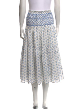 LoveShackFancy Printed Midi Length Skirt