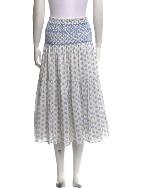 LoveShackFancy Printed Midi Length Skirt