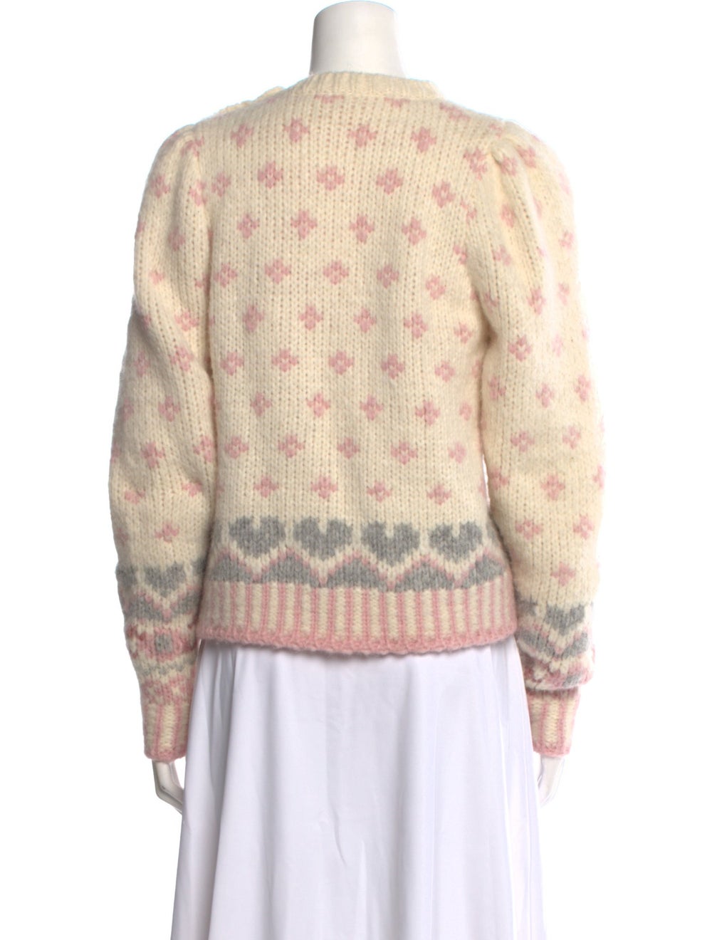 LoveShackFancy Alpaca Pullover Neutrals Printed L… - image 3