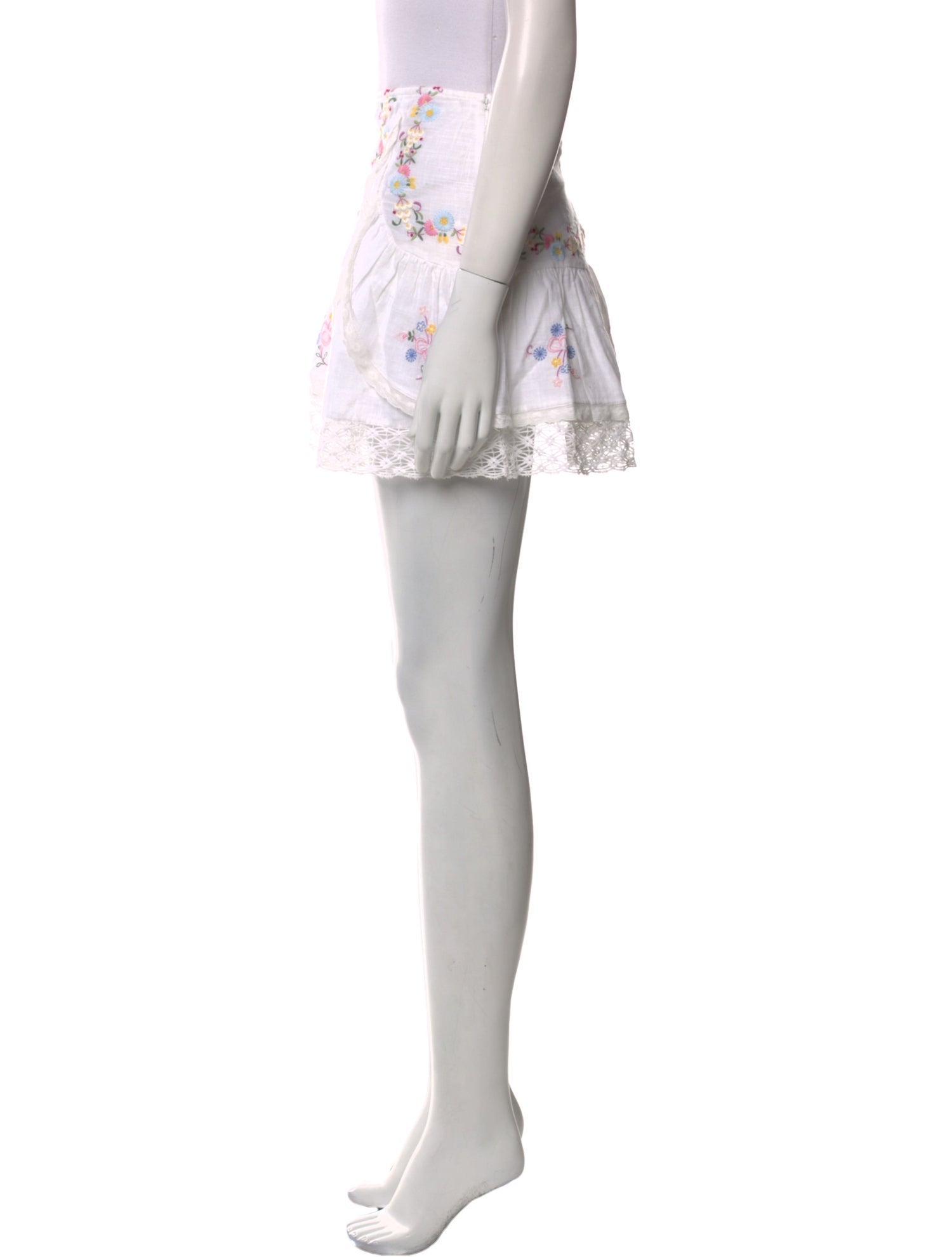 LoveShackFancy Floral Print Mini Skirt w/ Tags