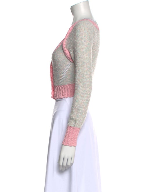 LoveShackFancy Colorblock Pattern V-Neck Sweater