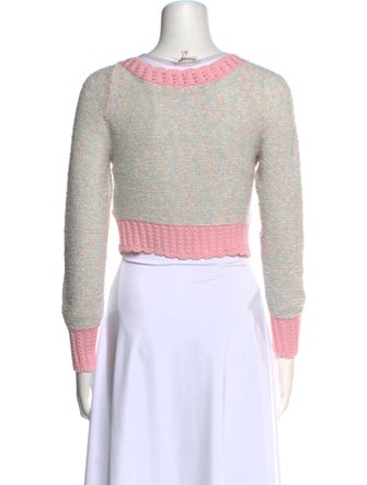 LoveShackFancy Colorblock Pattern V-Neck Sweater